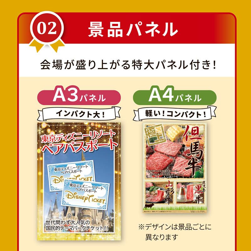景品パネル 会場が盛り上がる特大パネル付き！A3パネル・A4パネル