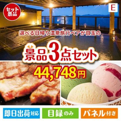 【日帰り】全国から選べる温泉旅行 エグゼタイム【Part3】が目玉の和牛とハーゲンダッツの極上グルメ景品3点セットE