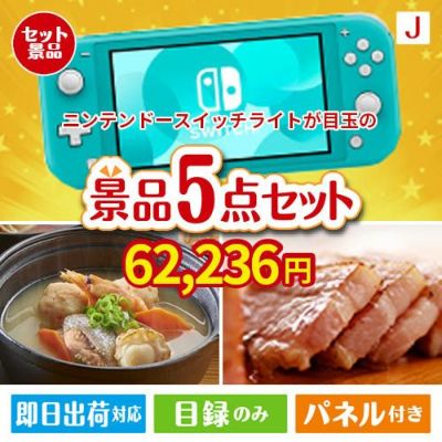 ニンテンドースイッチライトが目玉の美味しさと実用性を兼ね備えた万能景品5点セットJ