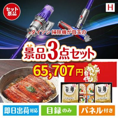 ダイソン掃除機が目玉の美味しいもの好き必見のグルメ景品3点セットH