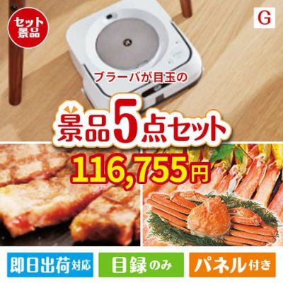 床拭きロボット ブラーバが目玉の食の贅沢と快適アイテムで喜ばれる景品5点セットG