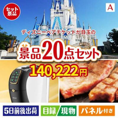 ディズニーペアチケットが目玉の実用性抜群の景品20点セットA