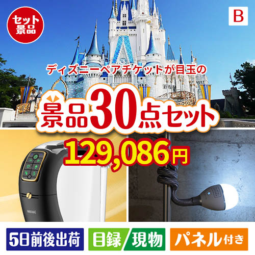 ディズニーペアチケットが目玉のバリスタでカフェ気分を満喫できる景品30点セットB