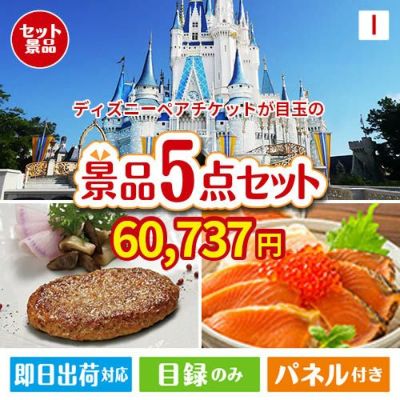 ディズニーペアチケットが目玉の性別に関係なく喜ばれる景品5点セットI